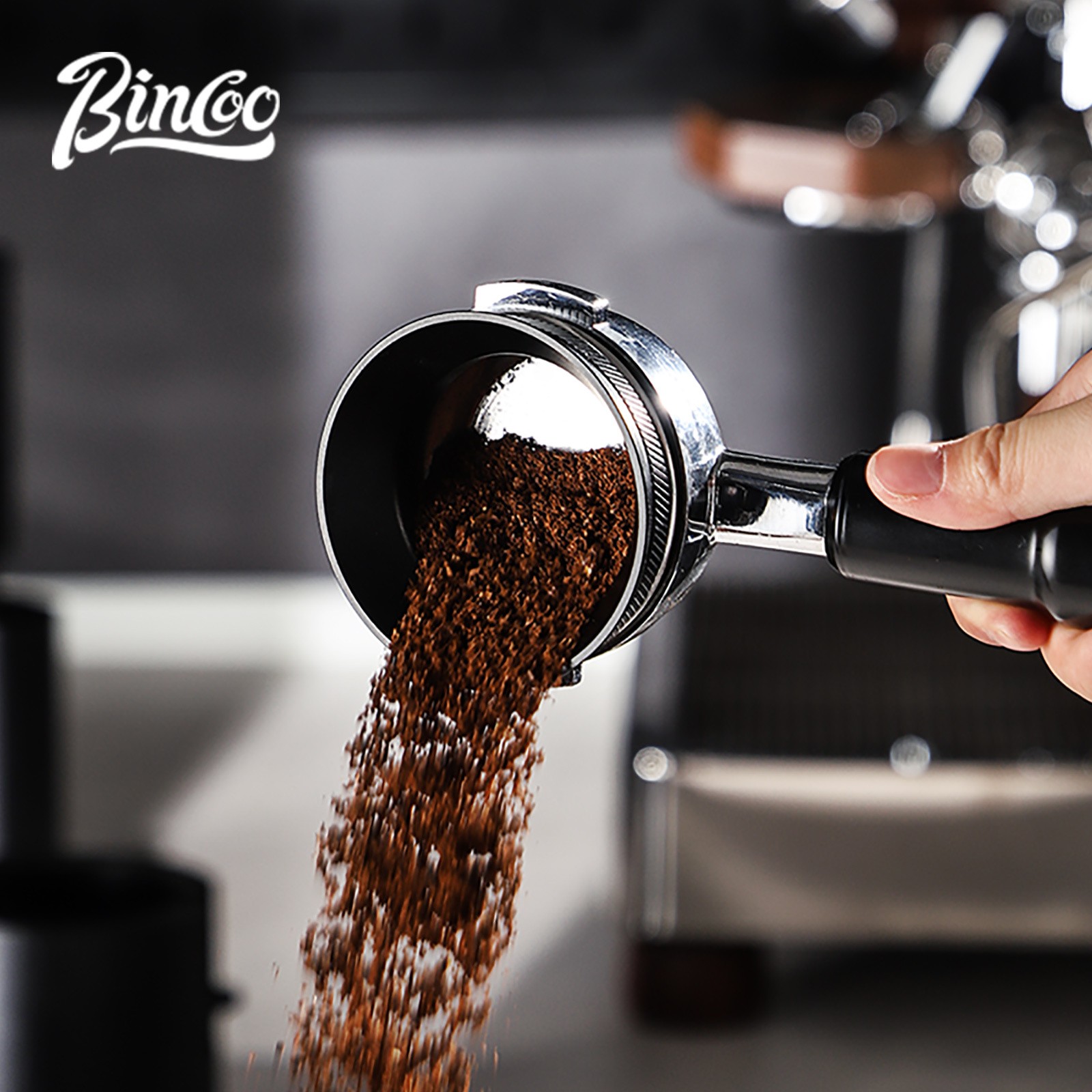 Bincoo Magnetic Anti-Static Dosing Ring – Wide-Mouth Metal Funnel for 51mm/58mm Portafilters