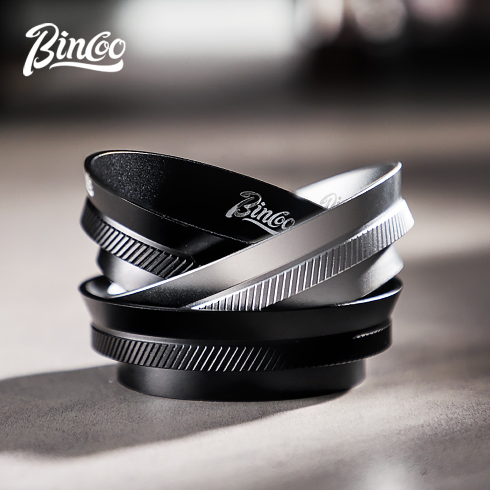 Bincoo Magnetic Anti-Static Dosing Ring – Wide-Mouth Metal Funnel for 51mm/58mm Portafilters