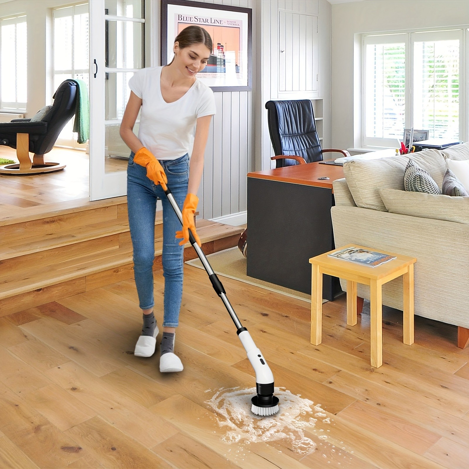 IAGREEA Electric Rotating Cleaning Brush – Cordless 3-Speed Scrubber with Replaceable Heads