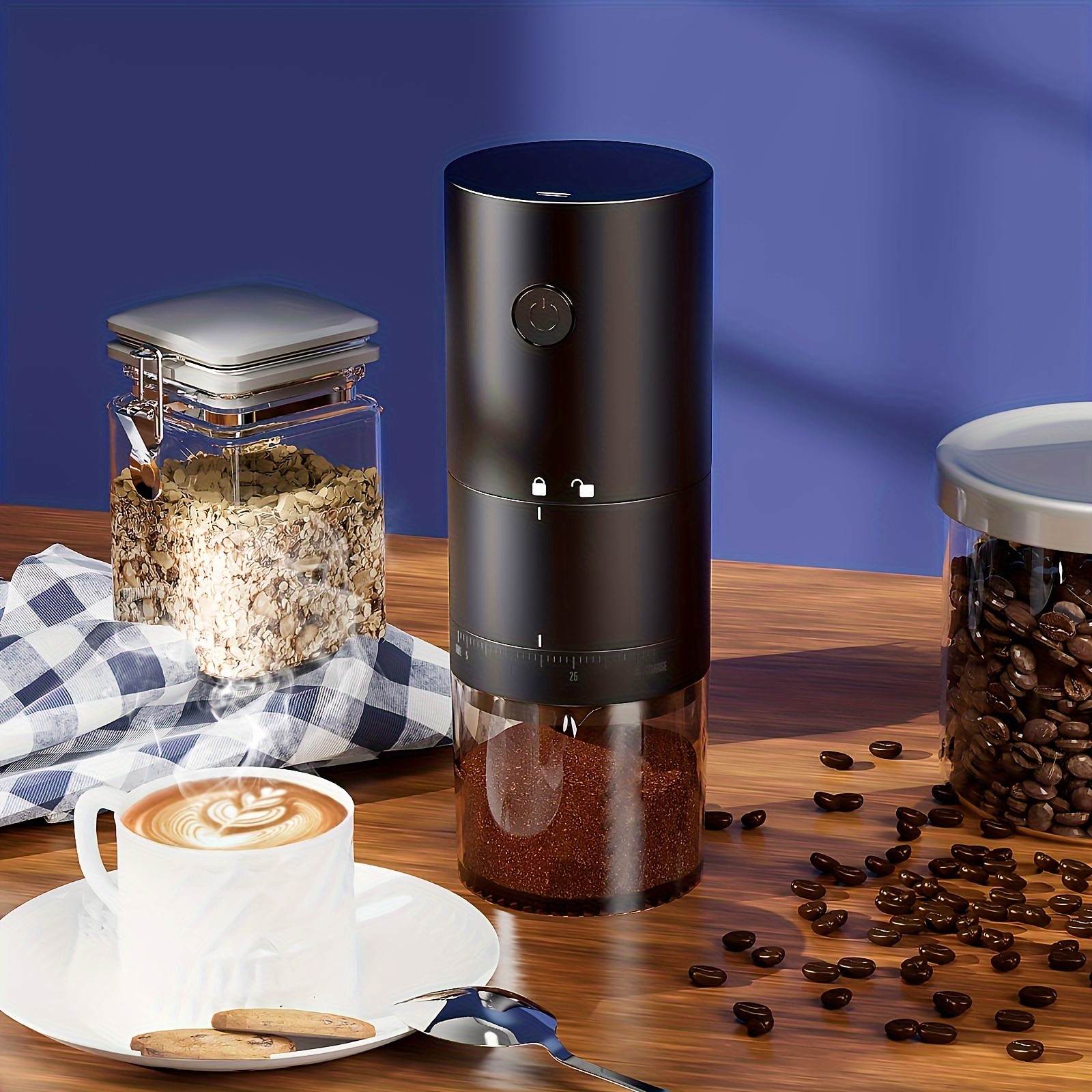 IAGREEA Precision Multi-Setting Coffee Grinder – Quiet Electric Bean & Spice Processor (2–12 Cups)