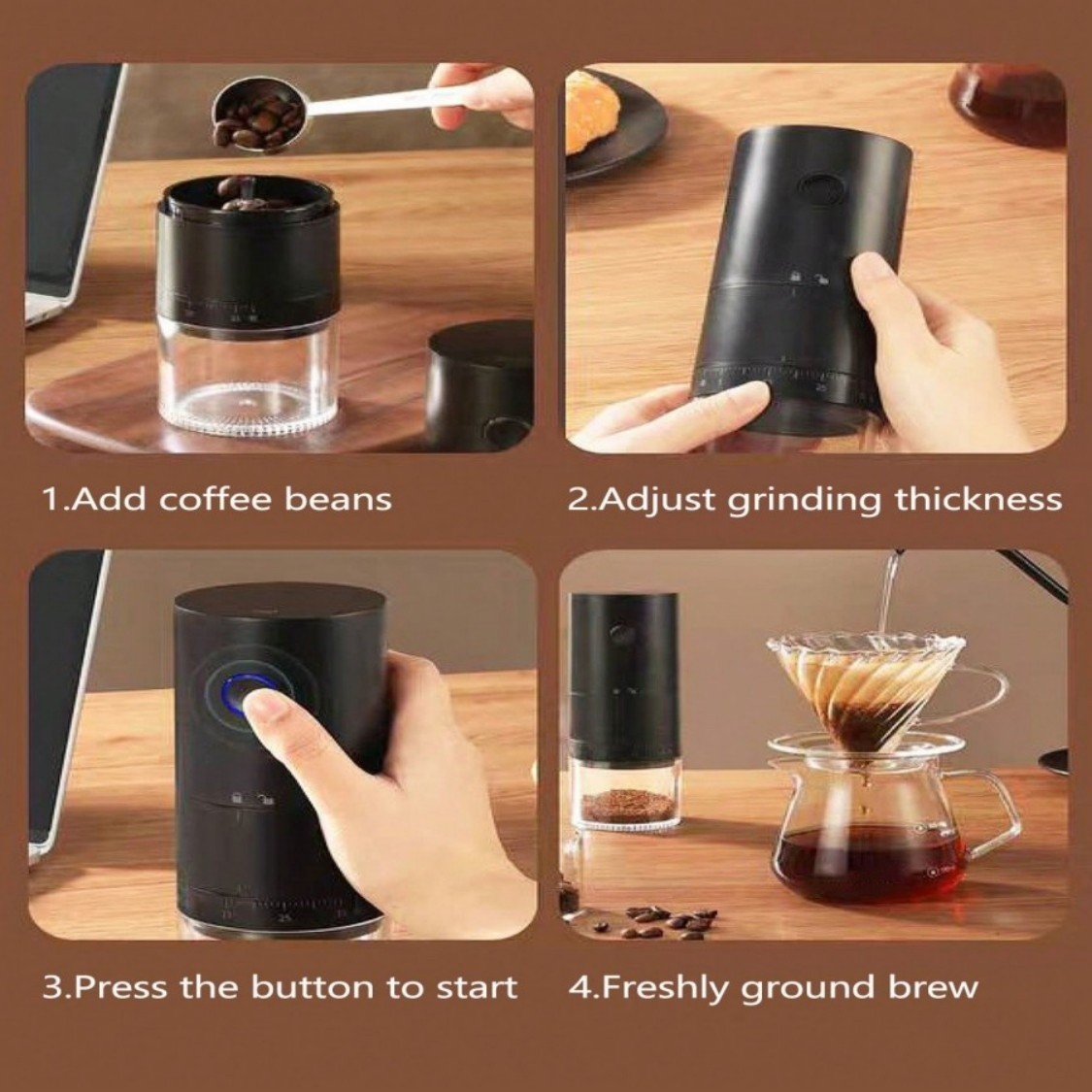 IAGREEA Precision Multi-Setting Coffee Grinder – Quiet Electric Bean & Spice Processor (2–12 Cups)