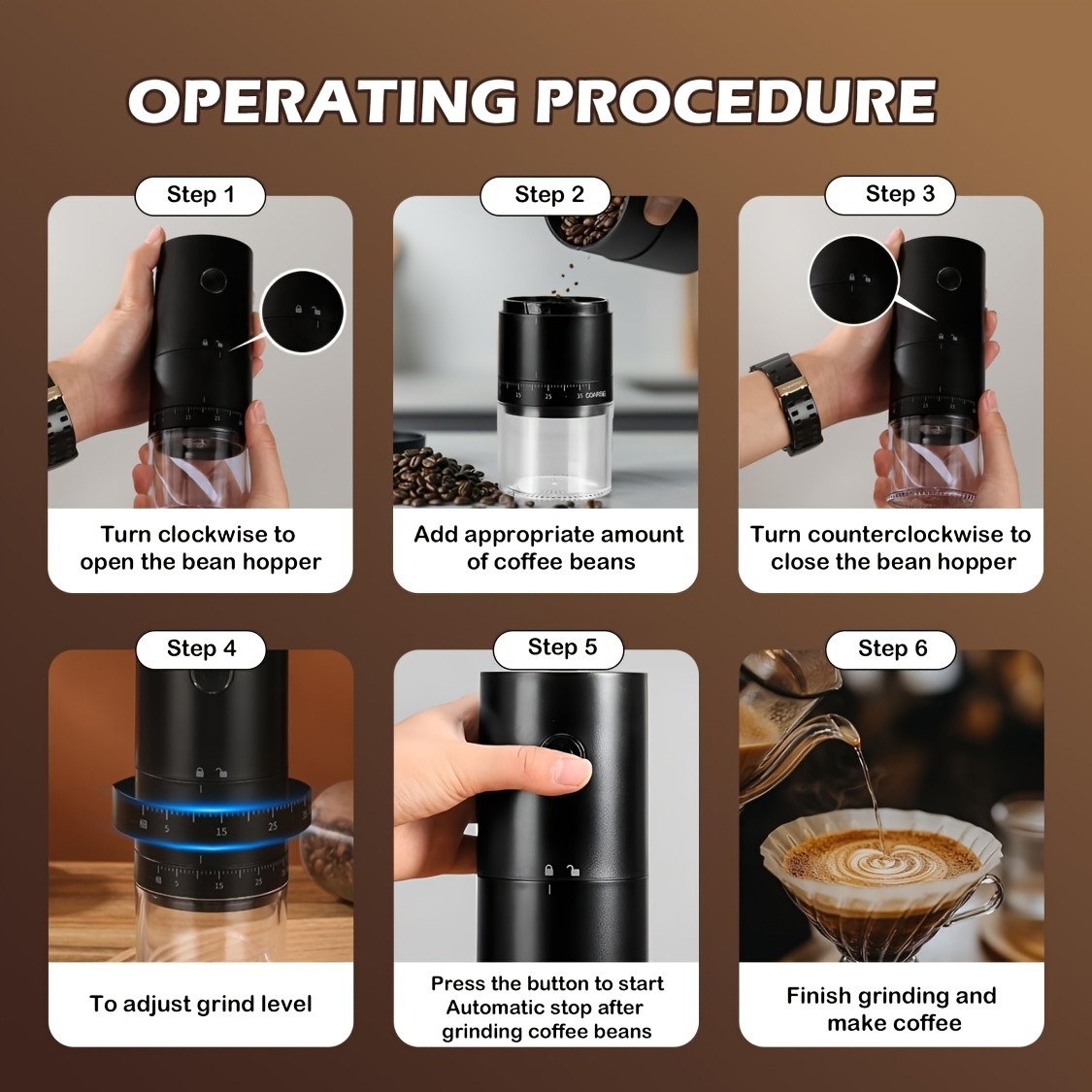 IAGREEA Precision Multi-Setting Coffee Grinder – Quiet Electric Bean & Spice Processor (2–12 Cups)
