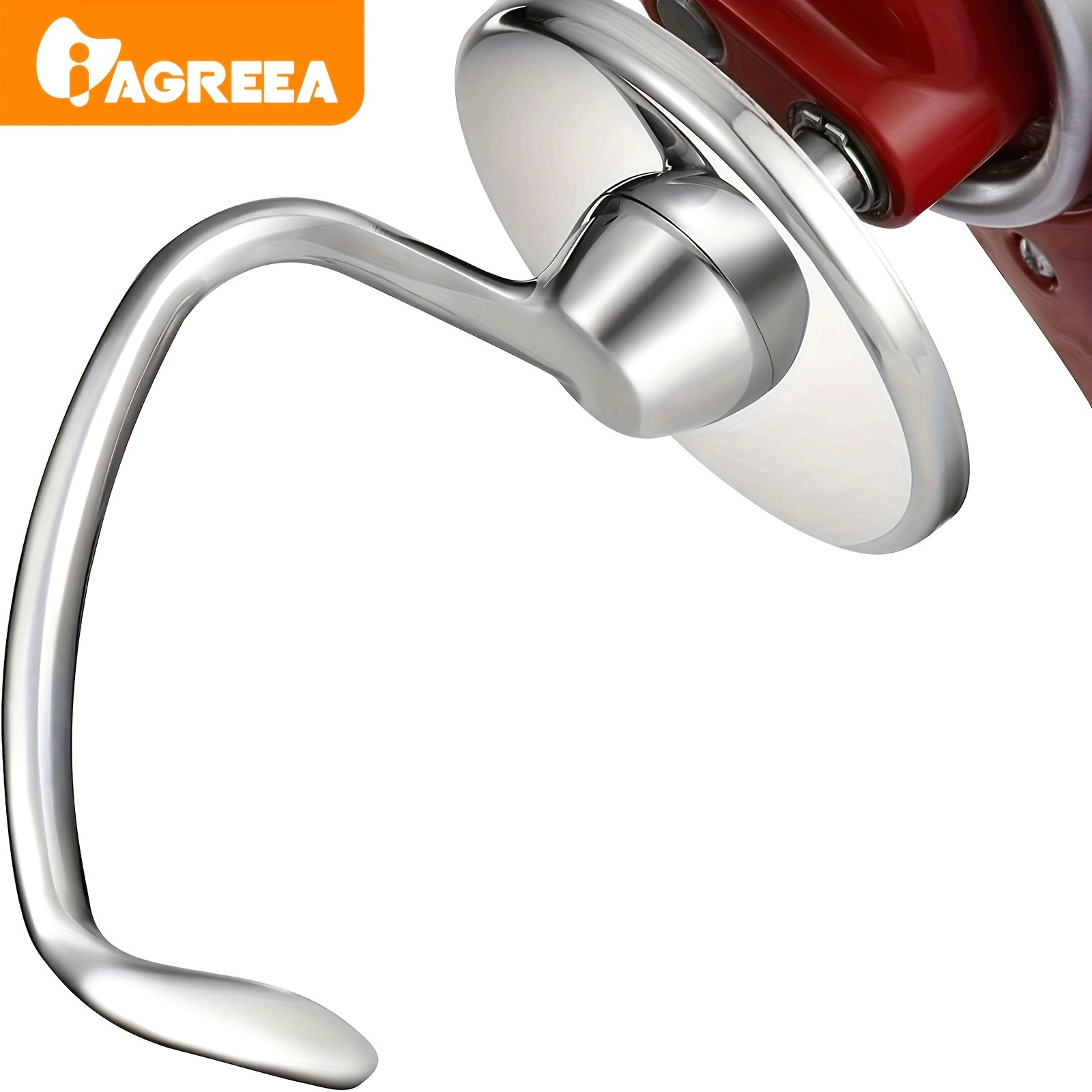 IAGREEA Stainless Spiral Dough Hook – Heavy-Duty Mixer Attachment for Bread & Pizza