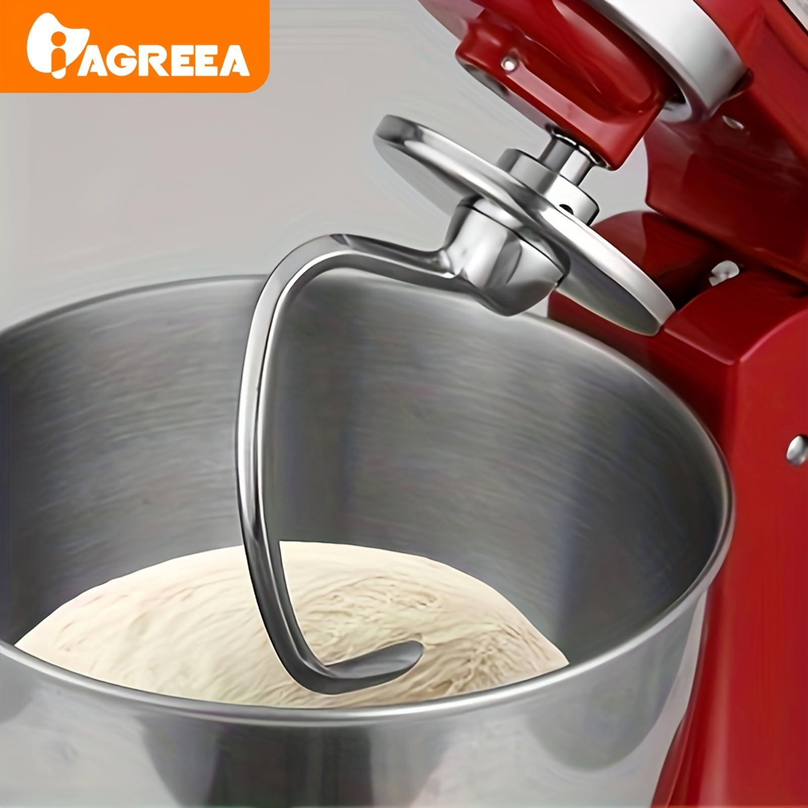 IAGREEA Stainless Spiral Dough Hook – Heavy-Duty Mixer Attachment for Bread & Pizza