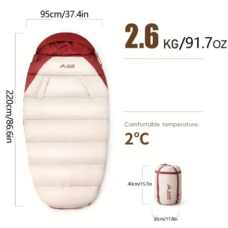 BISINNA Autumn–Winter Camping Sleeping Bag – Thickened Portable Outdoor Travel Bag