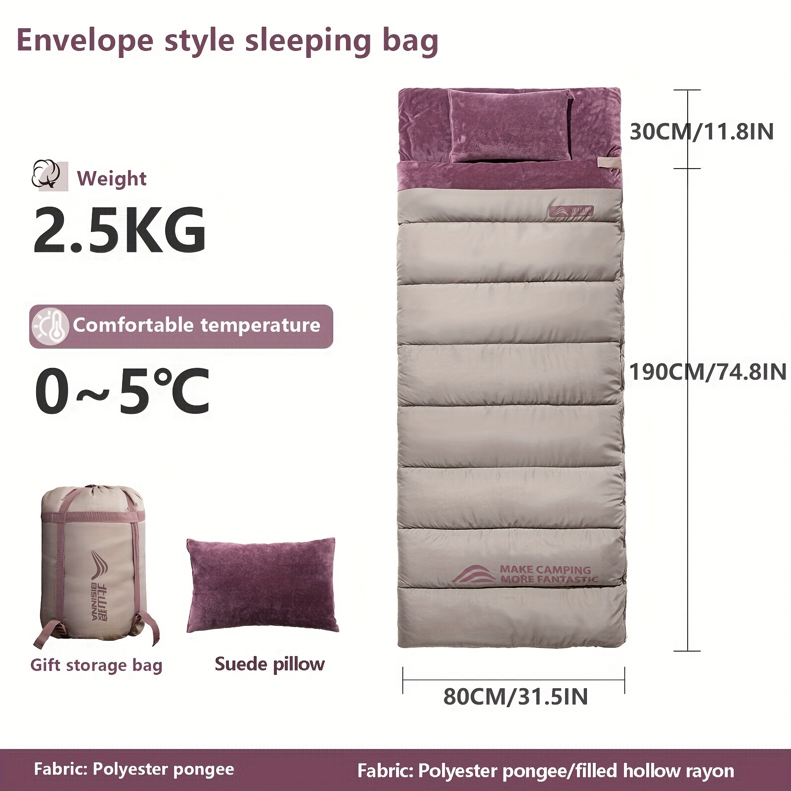 BISINNA Dream Lightweight Sleeping Bag – Portable Rectangular Outdoor Camp Bag