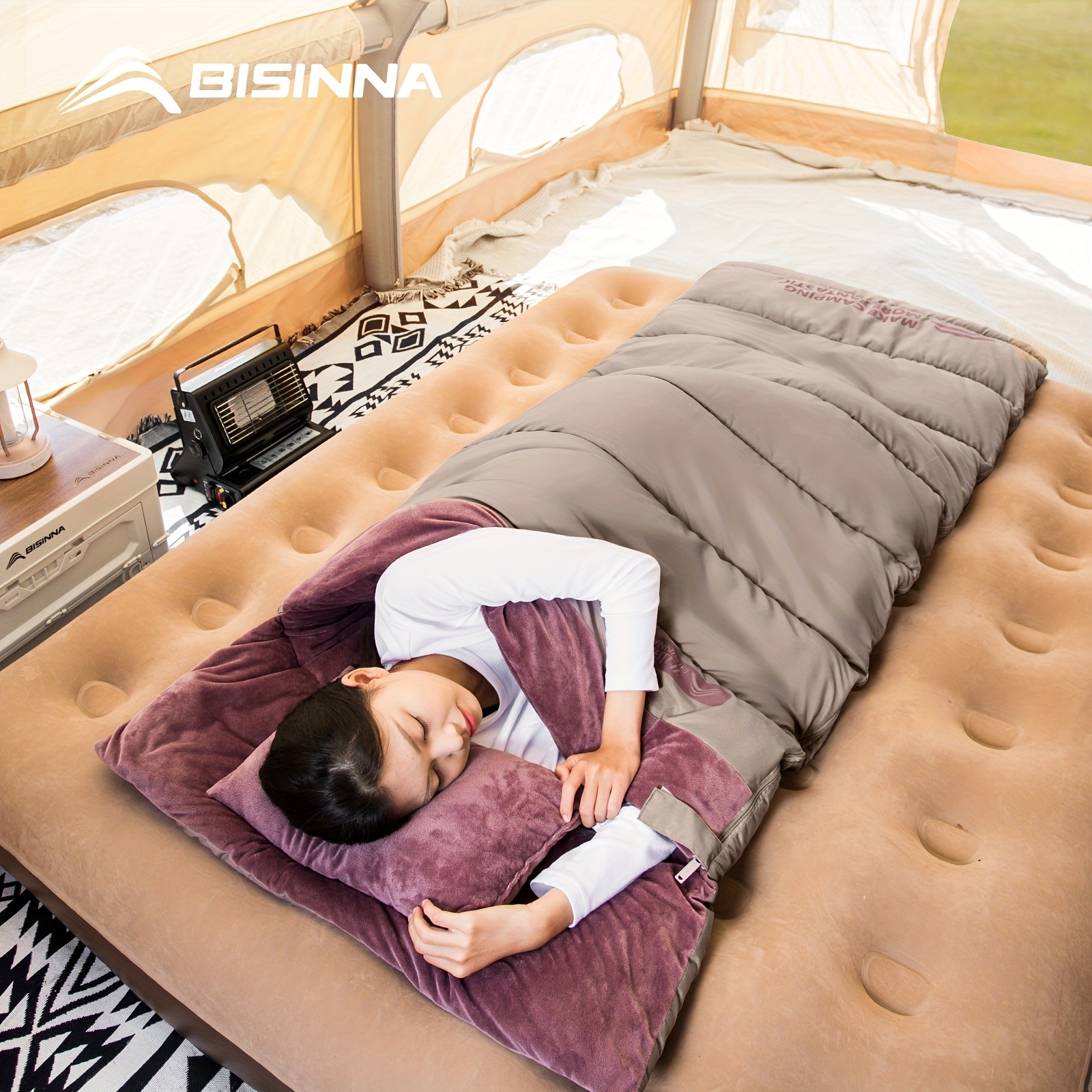 BISINNA Dream Lightweight Sleeping Bag – Portable Rectangular Outdoor Camp Bag