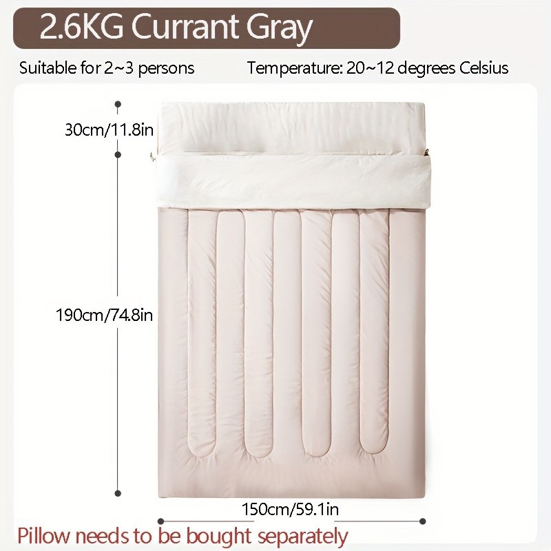 BISINNA XXL Double Sleeping Bag – Thickened All-Season Warm 2-Person Camping Bag