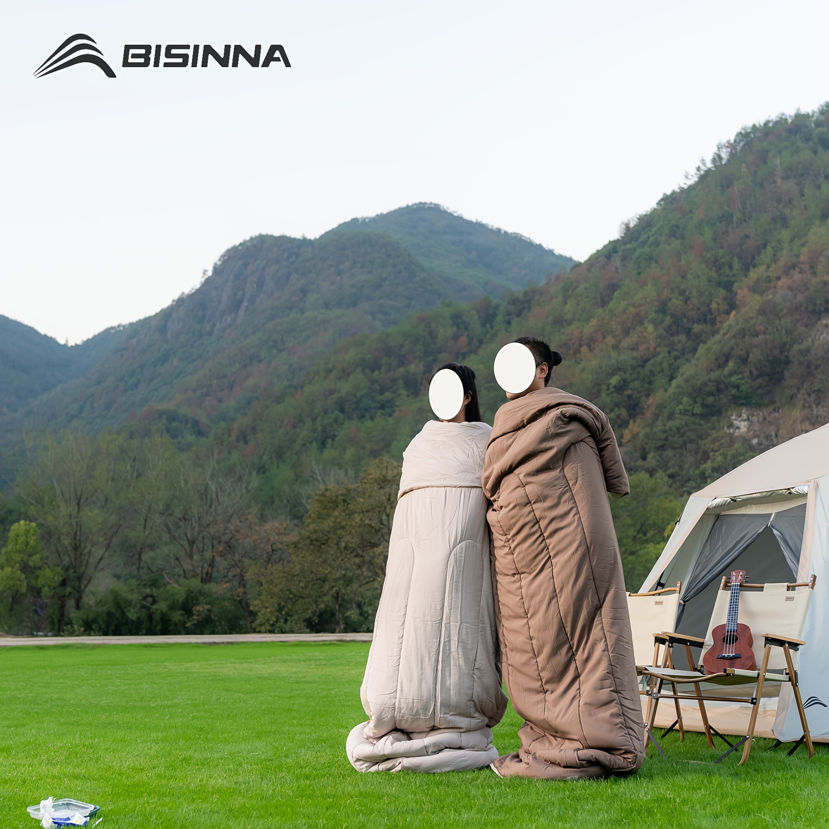 BISINNA XXL Double Sleeping Bag – Thickened All-Season Warm 2-Person Camping Bag