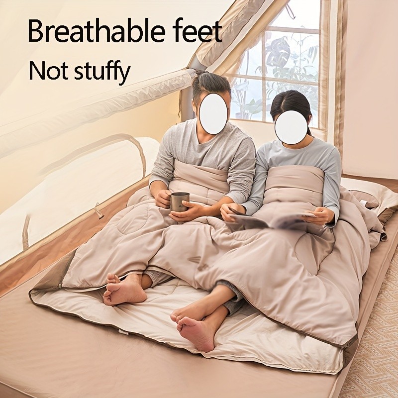 BISINNA XXL Double Sleeping Bag – Thickened All-Season Warm 2-Person Camping Bag