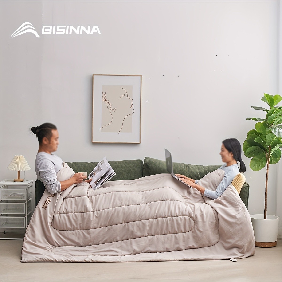 BISINNA XXL Double Sleeping Bag – Thickened All-Season Warm 2-Person Camping Bag