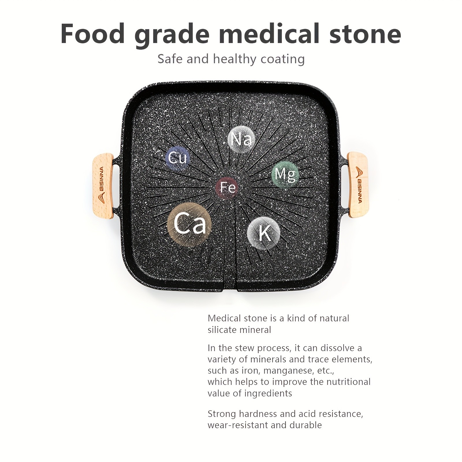 BISINNA Large Square Camping Frying Pan – Durable Aluminum Outdoor Cookware