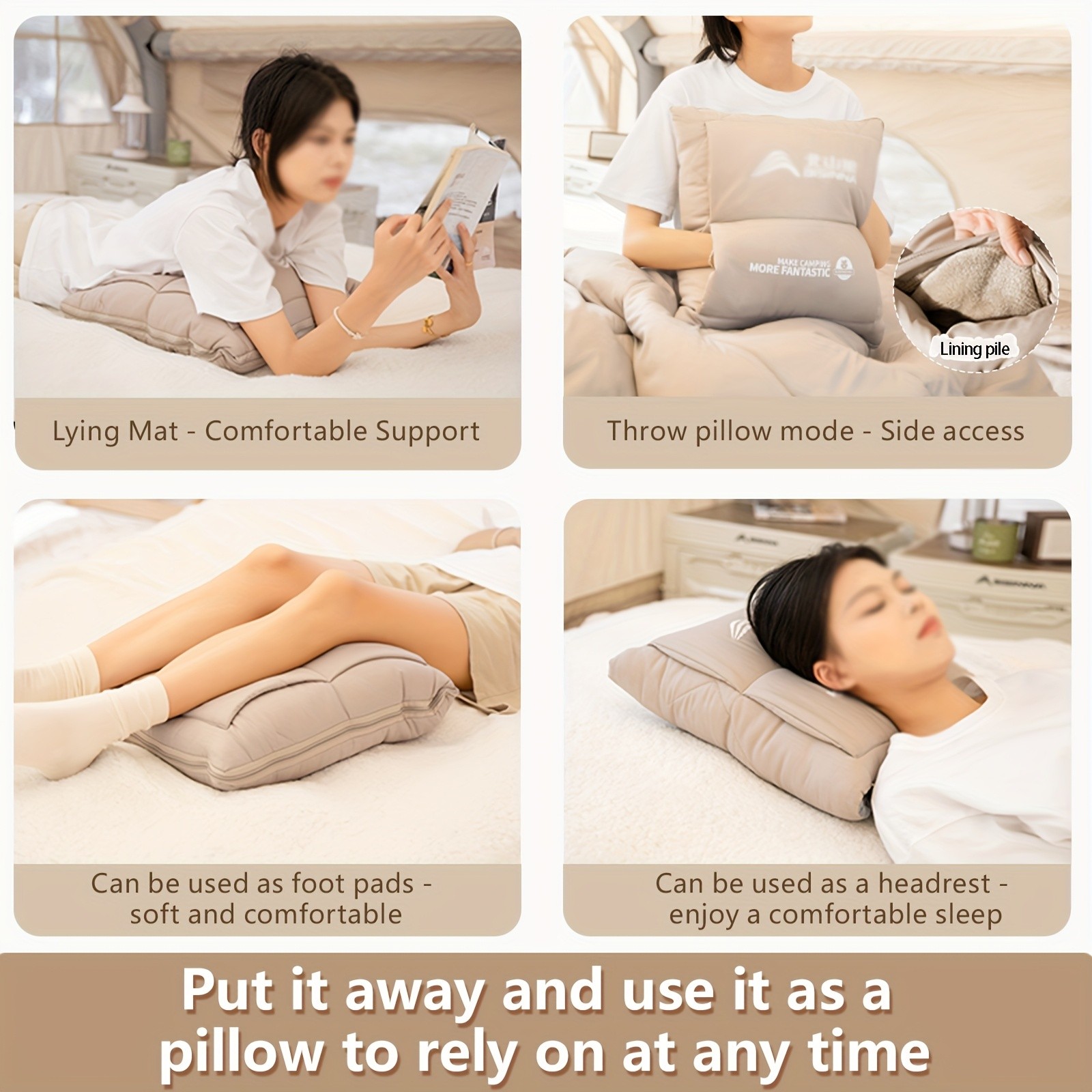 BISINNA 2-in-1 Sleeping Bag & Pillow – Lightweight Portable Polyester Travel Bag