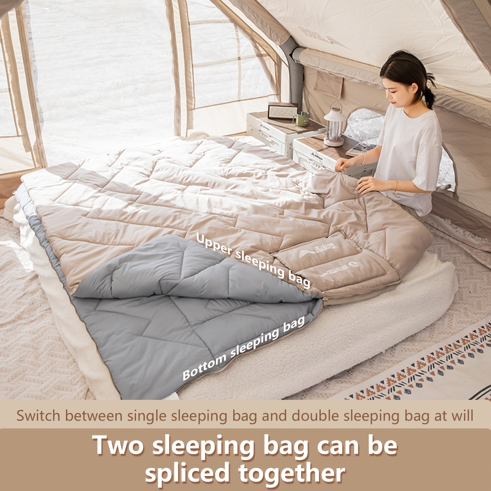 BISINNA 2-in-1 Sleeping Bag & Pillow – Lightweight Portable Polyester Travel Bag