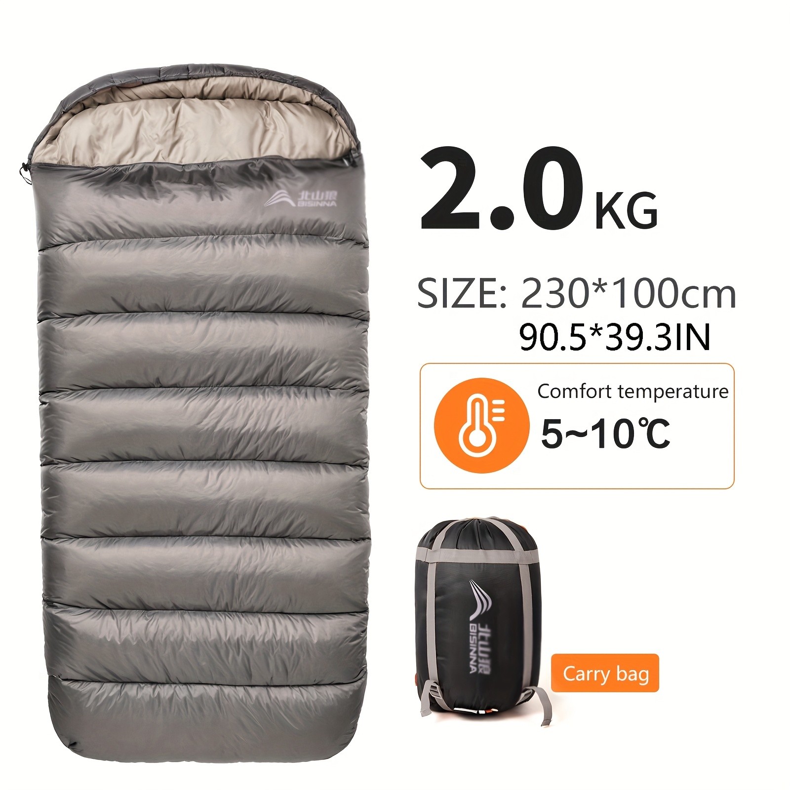 BISINNA 4-Season Portable Sleeping Bag – Lightweight Polyester Outdoor Camping Bag