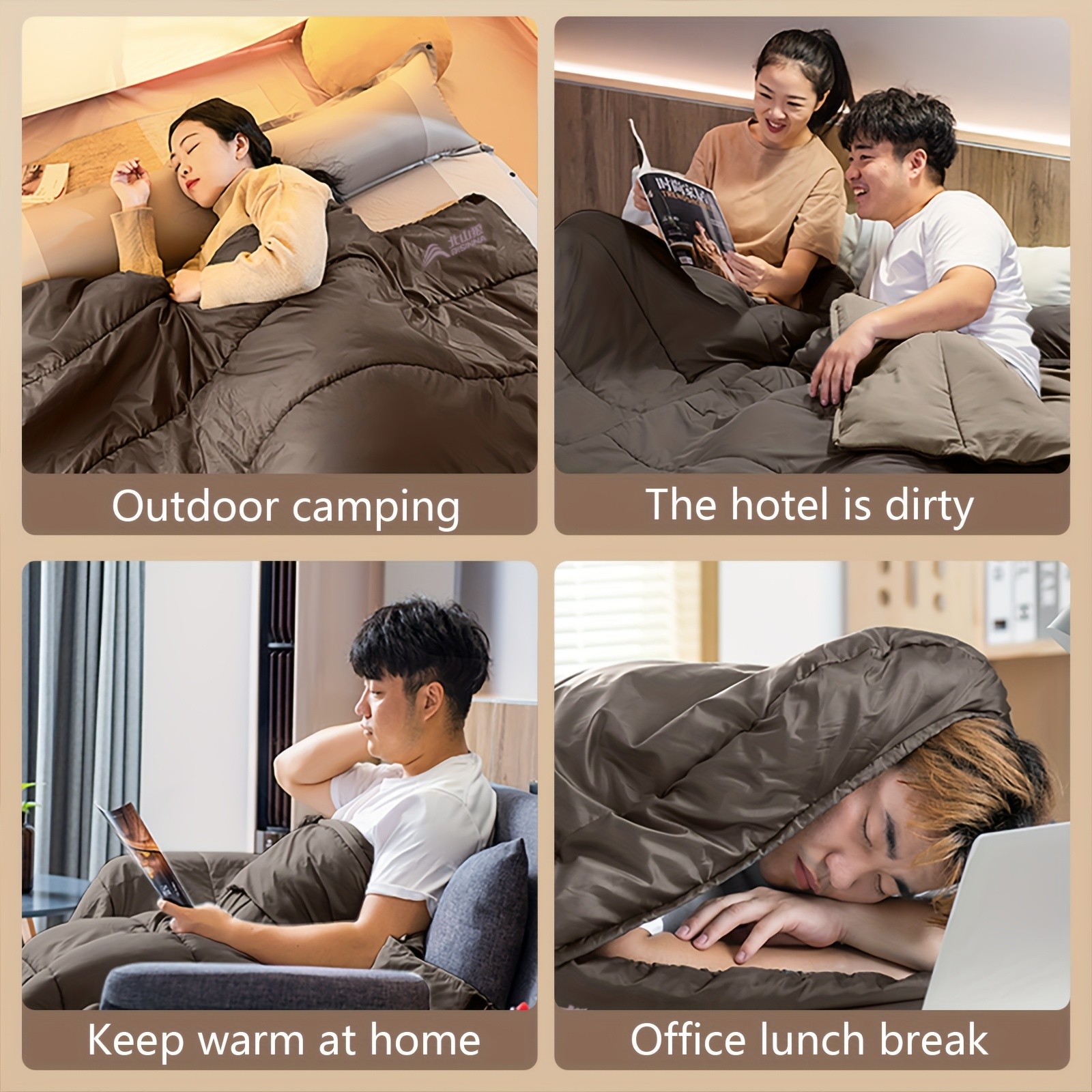 BISINNA 4-Season Portable Sleeping Bag – Lightweight Polyester Outdoor Camping Bag