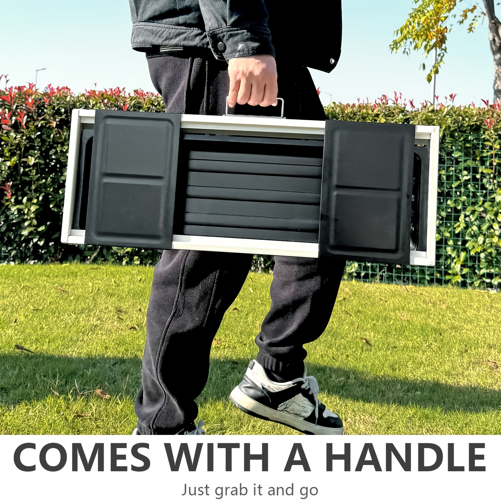 BISINNA Portable Charcoal BBQ Grill – Foldable Tabletop Outdoor Camping Barbecue