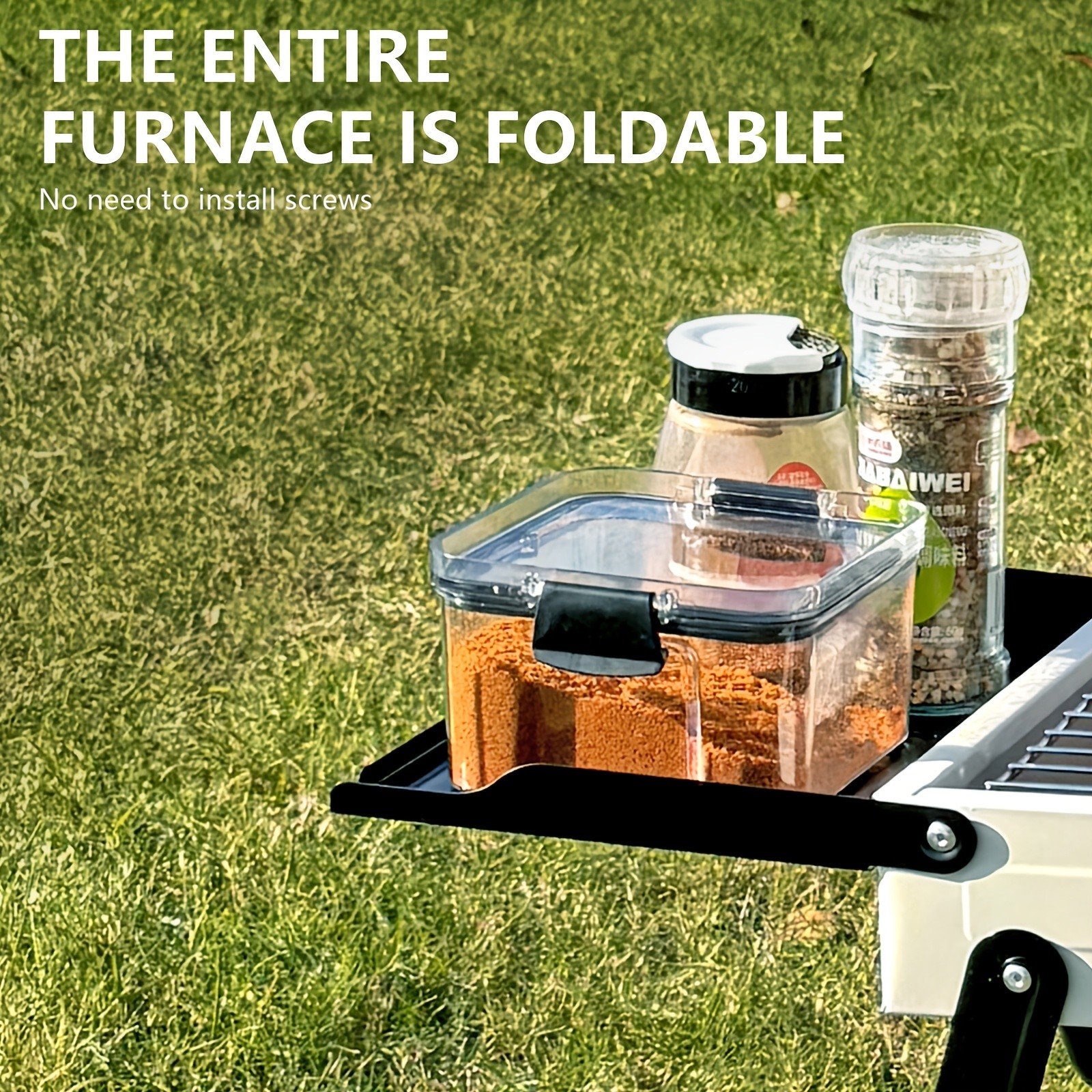 BISINNA Portable Charcoal BBQ Grill – Foldable Tabletop Outdoor Camping Barbecue