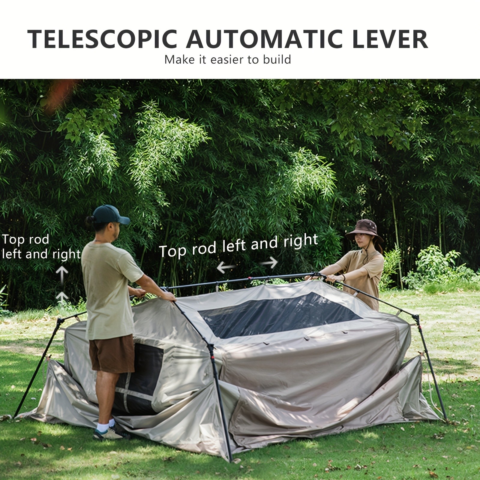 BISINNA Quick-Open Roof Canopy Tent – 2-in-1 Sunproof Outdoor Camping Shelter