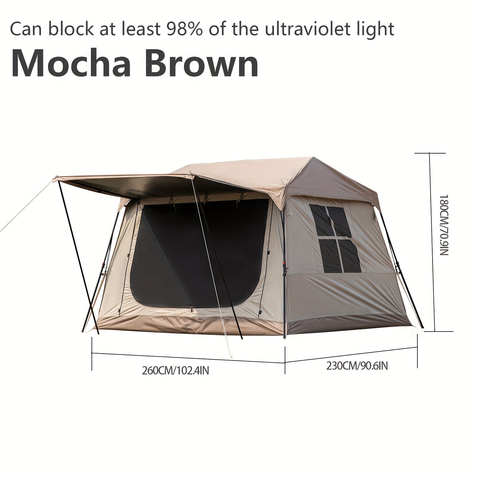 BISINNA Quick-Open Roof Canopy Tent – 2-in-1 Sunproof Outdoor Camping Shelter