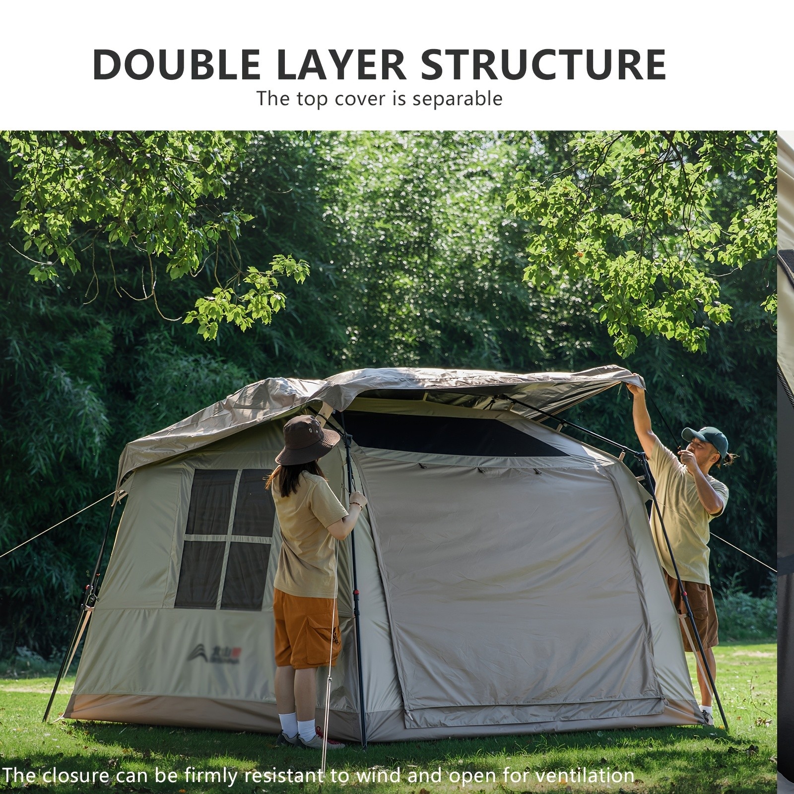 BISINNA Quick-Open Roof Canopy Tent – 2-in-1 Sunproof Outdoor Camping Shelter