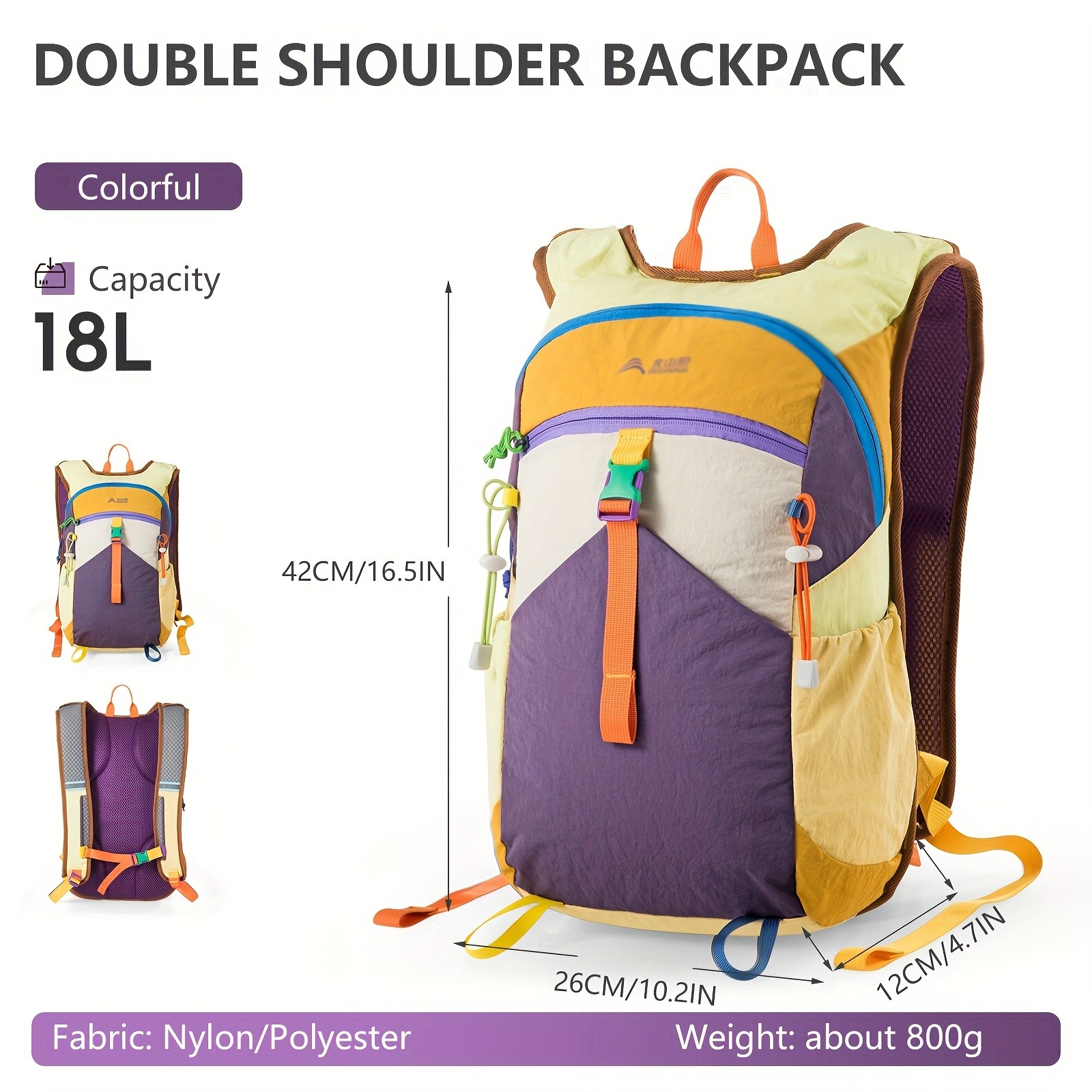 BISINNA Ultralight Hiking Backpack – Compact 8-inch Trekking Daypack (Multi-Color)