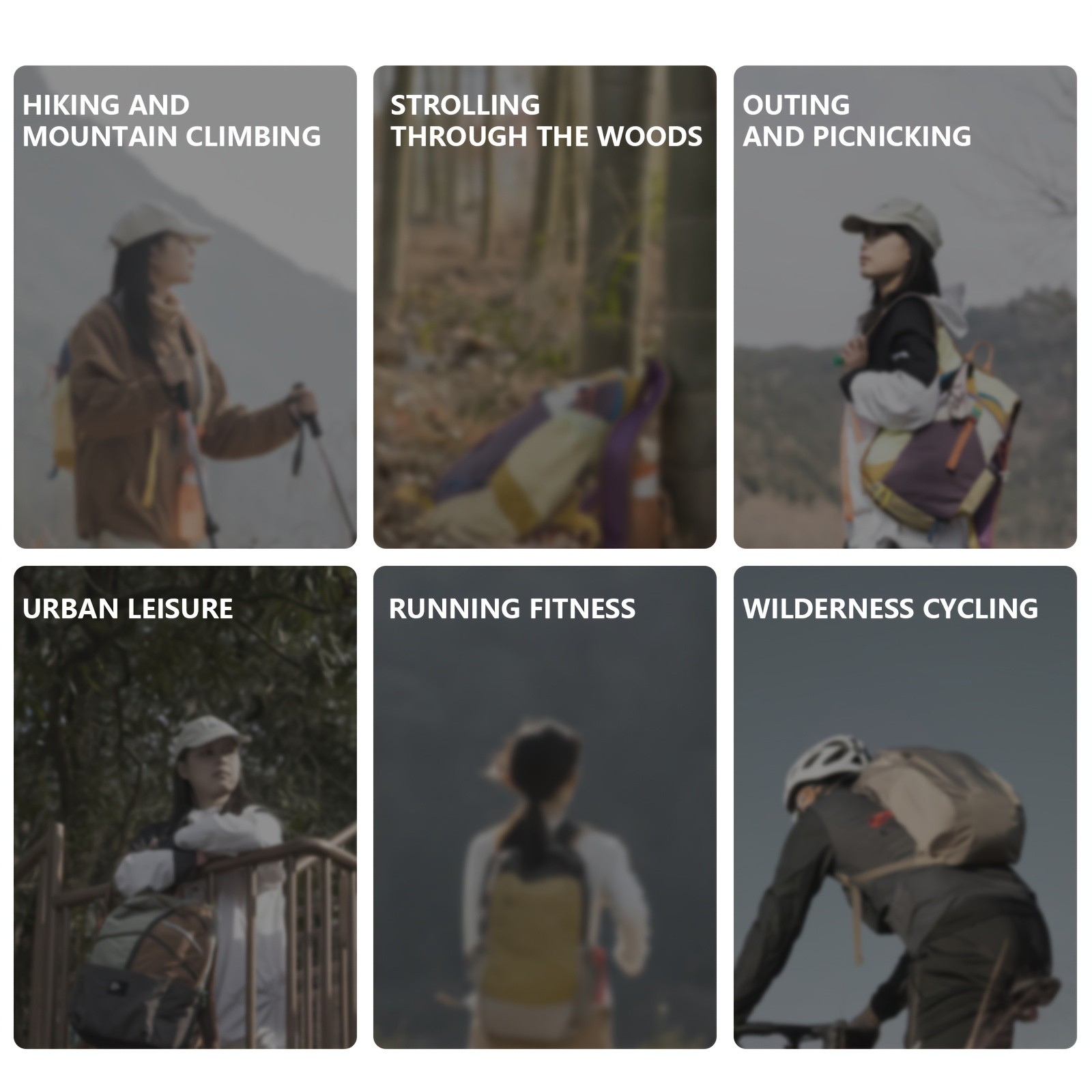 BISINNA Ultralight Hiking Backpack – Compact 8-inch Trekking Daypack (Multi-Color)