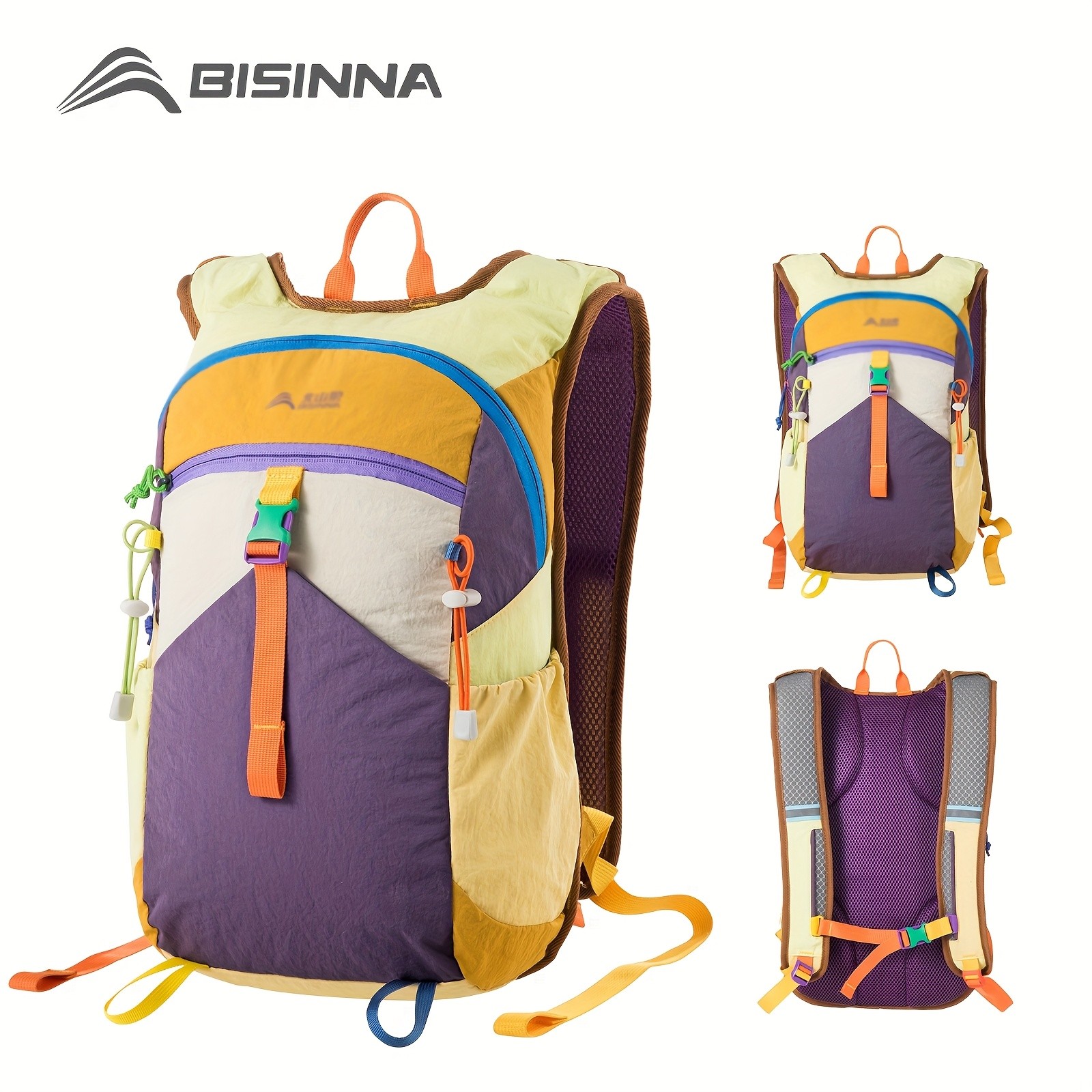 BISINNA Ultralight Hiking Backpack – Compact 8-inch Trekking Daypack (Multi-Color)