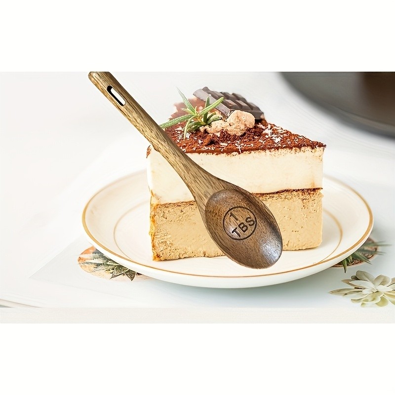 WIEZ Natural Wooden Measuring Spoon Set – 4-Piece Multi-Use Scoops for Baking, Cooking, Coffee & Spices