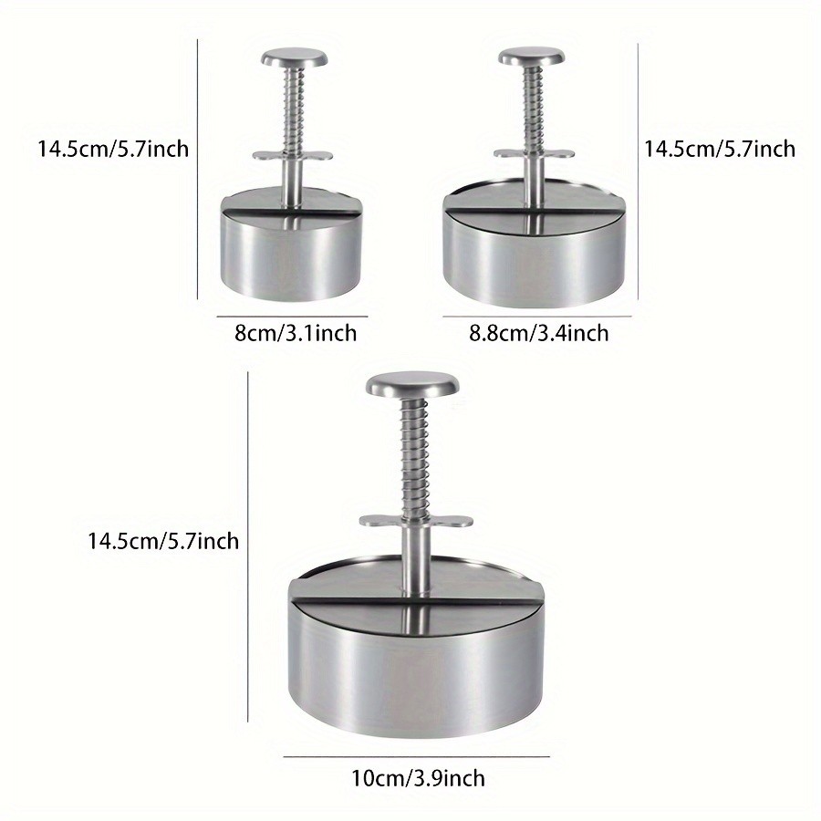 WIEZ Stainless Steel Home Burger Press – Heavy-Duty Round Meat Press for Perfect Patty Making