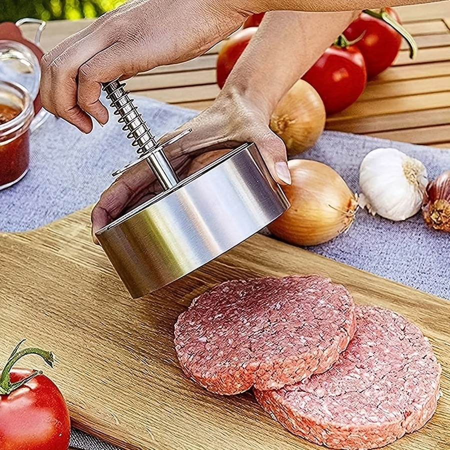 WIEZ Stainless Steel Home Burger Press – Heavy-Duty Round Meat Press for Perfect Patty Making