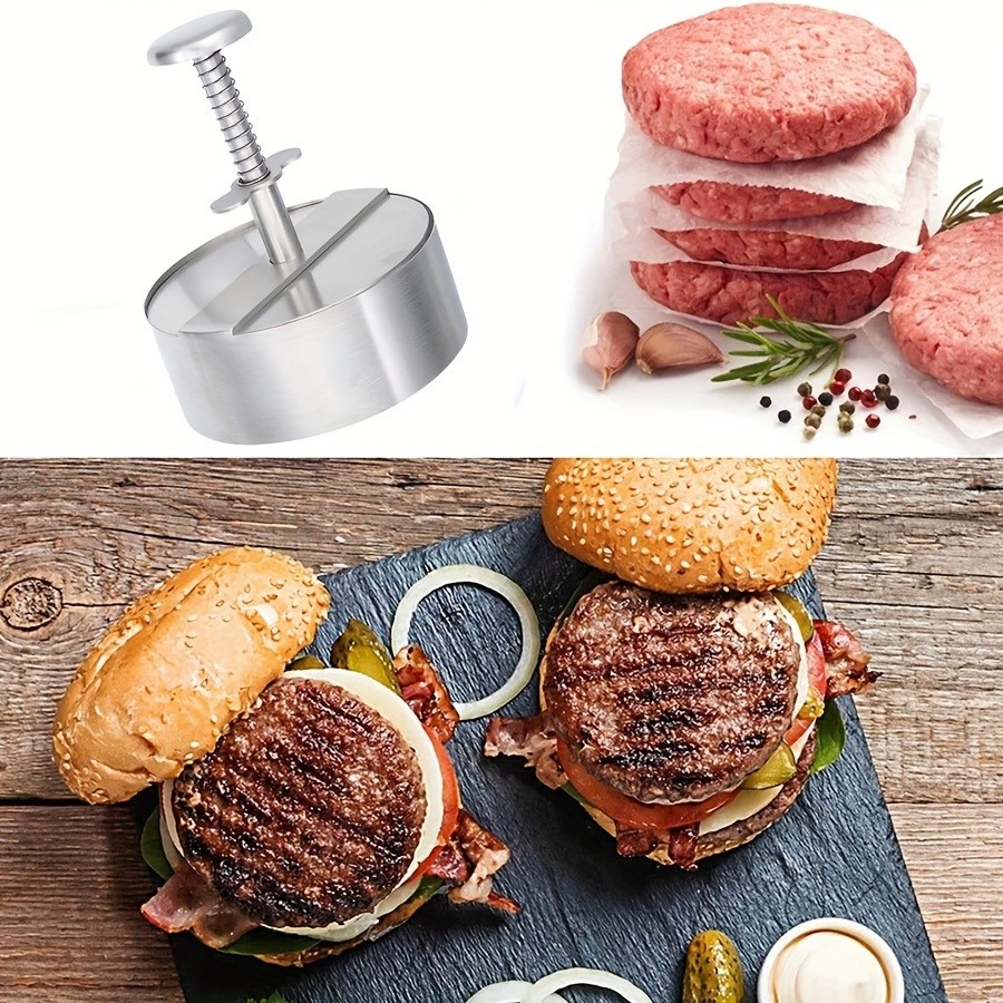 WIEZ Stainless Steel Home Burger Press – Heavy-Duty Round Meat Press for Perfect Patty Making