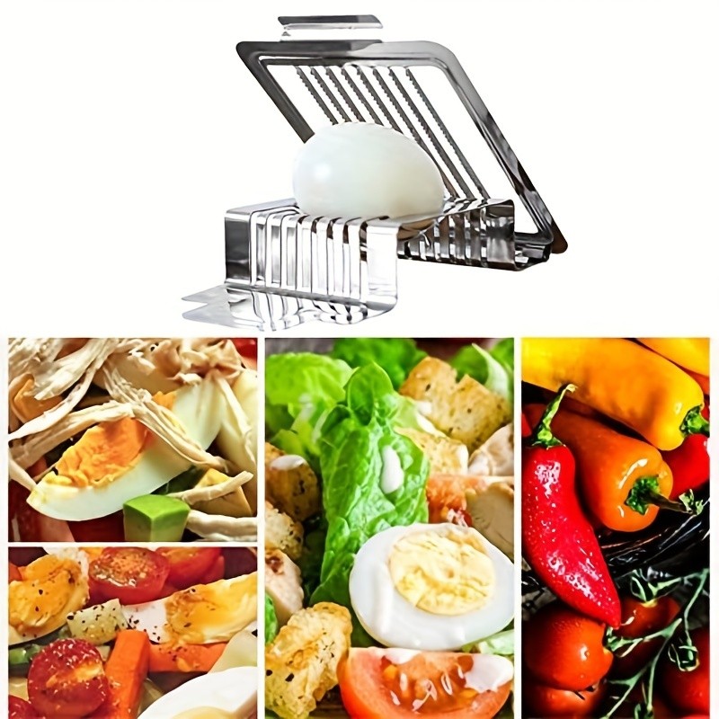WIEZ Stainless Steel Egg Slicer & Cutter – Precision Hard-Boiled Egg and Fruit Slicing Tool for Everyday Kitchen Use
