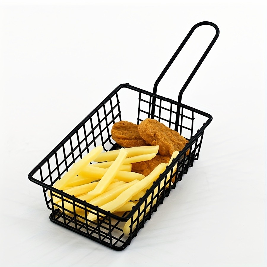 WIEZ Stainless Steel Snack & Fryer Basket – Multi-Purpose Mesh Holder for Serving, Straining & Baking