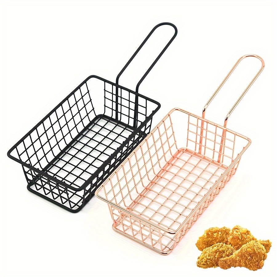 WIEZ Stainless Steel Snack & Fryer Basket – Multi-Purpose Mesh Holder for Serving, Straining & Baking