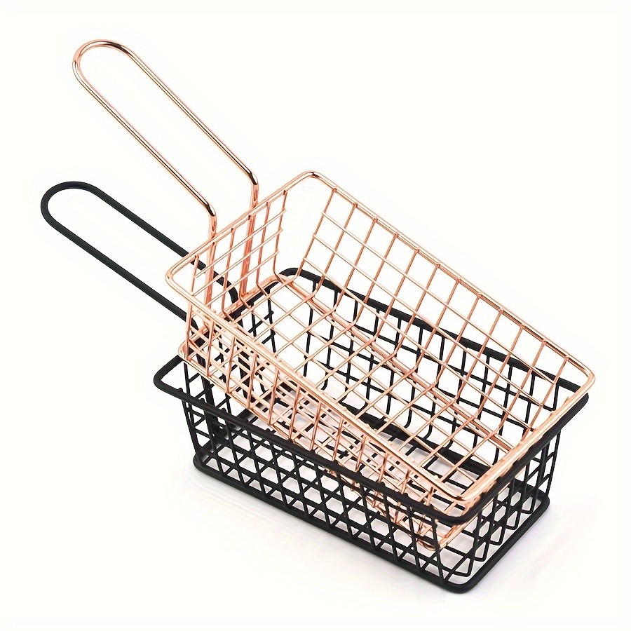 WIEZ Stainless Steel Snack & Fryer Basket – Multi-Purpose Mesh Holder for Serving, Straining & Baking