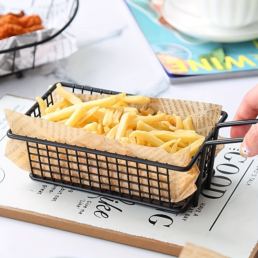 WIEZ Stainless Steel Snack & Fryer Basket – Multi-Purpose Mesh Holder for Serving, Straining & Baking
