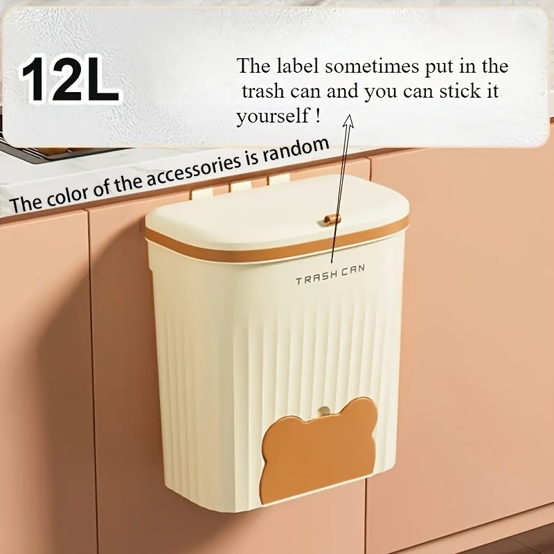 WIEZ Wall-Mounted Odor-Blocking Trash Can – Compact Rectangular Waste Bin with Removable Bag Storage Box