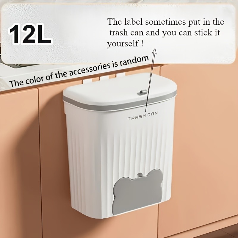WIEZ Wall-Mounted Odor-Blocking Trash Can – Compact Rectangular Waste Bin with Removable Bag Storage Box