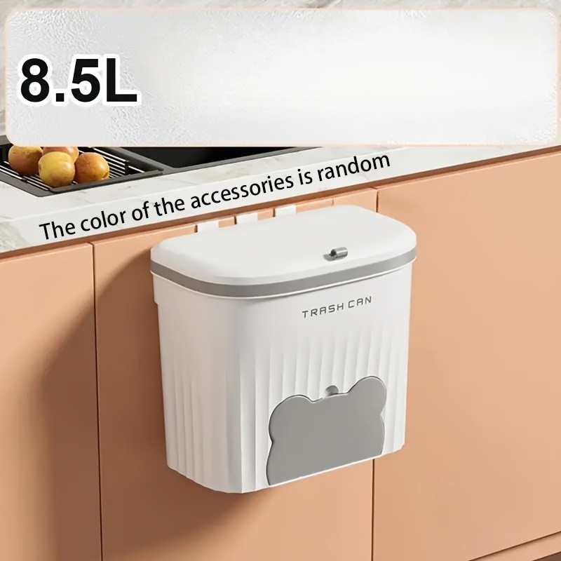 WIEZ Wall-Mounted Odor-Blocking Trash Can – Compact Rectangular Waste Bin with Removable Bag Storage Box