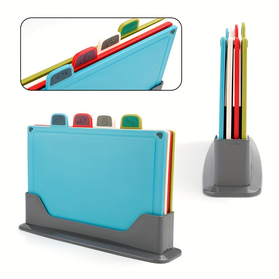 WIEZ 4-Piece Fruit & Vegetable Cutting Board Set – Durable Multi-Size Boards for Everyday Kitchen Prep