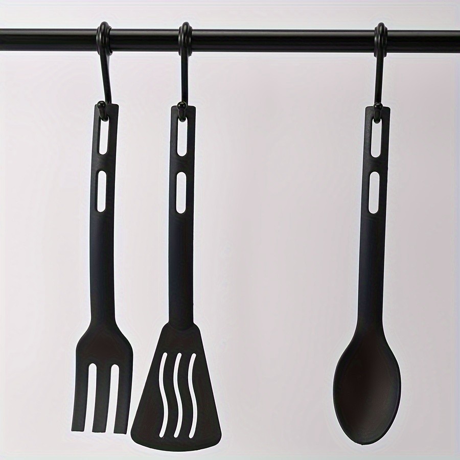 WIEZ 3-Piece Nylon Kitchen Utensil Set – Non-Stick Friendly Spoons, Spatula & Fork for Home, Travel & Camping