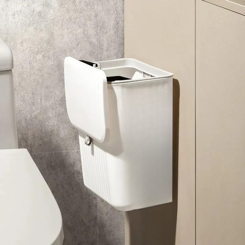 WIEZ Wall-Mounted Hands-Free Trash Can – Space-Saving Hygienic Waste Bin for Kitchen & Bathroom