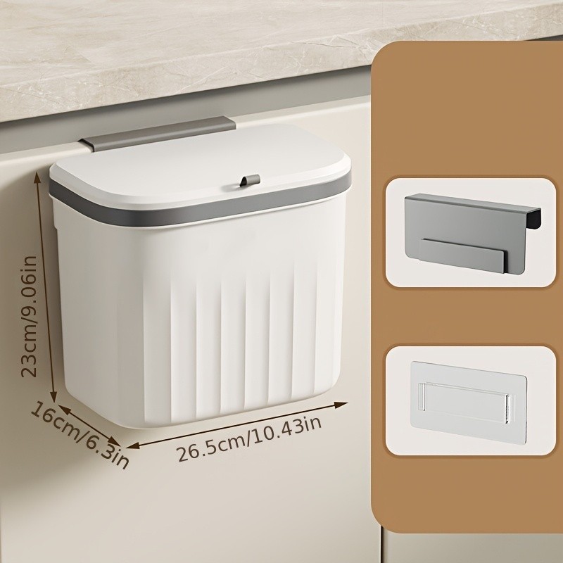WIEZ Wall-Mounted Hands-Free Trash Can – Space-Saving Hygienic Waste Bin for Kitchen & Bathroom