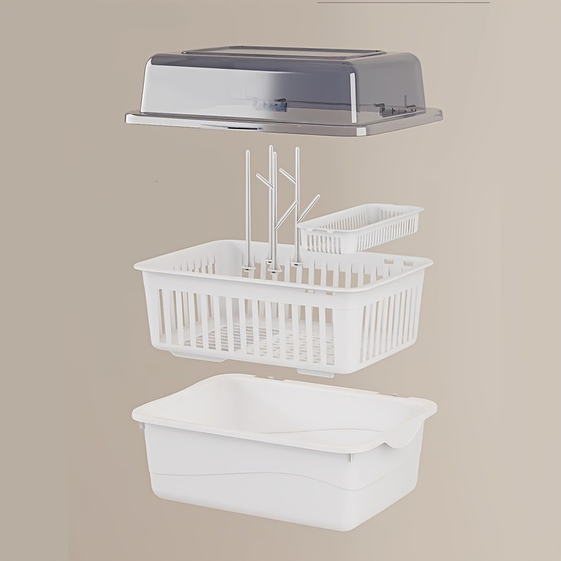 WIEZ Large-Capacity Baby Bottle Organizer – Dustproof Drainage Drying Rack & Space-Saving Storage Shelf