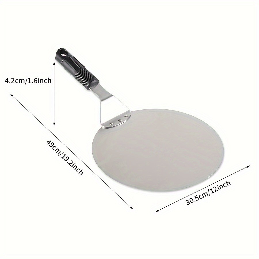 WIEZ Stainless Steel Pizza Peel – 12-Inch Round Baking Paddle with Wooden Handle for Easy Pizza Transfer