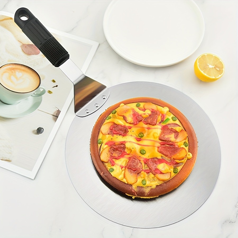 WIEZ Stainless Steel Pizza Peel – 12-Inch Round Baking Paddle with Wooden Handle for Easy Pizza Transfer