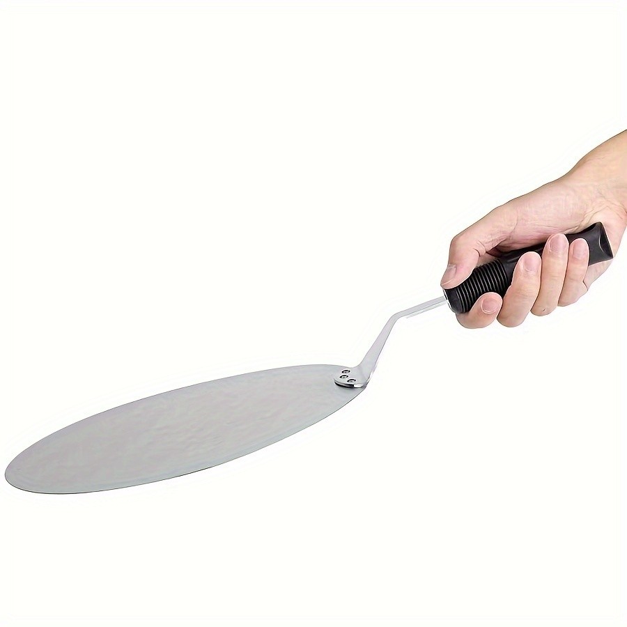 WIEZ Stainless Steel Pizza Peel – 12-Inch Round Baking Paddle with Wooden Handle for Easy Pizza Transfer