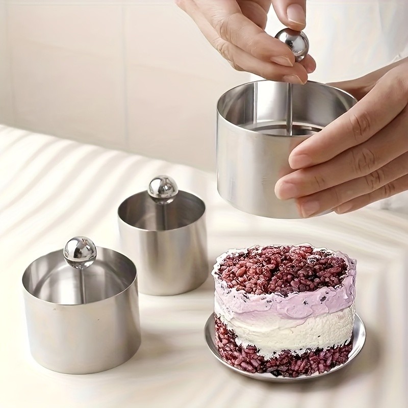 WIEZ Stainless Steel Food Display Mold – Round Plate Press with Lid for Creative & Decorative Food Presentation