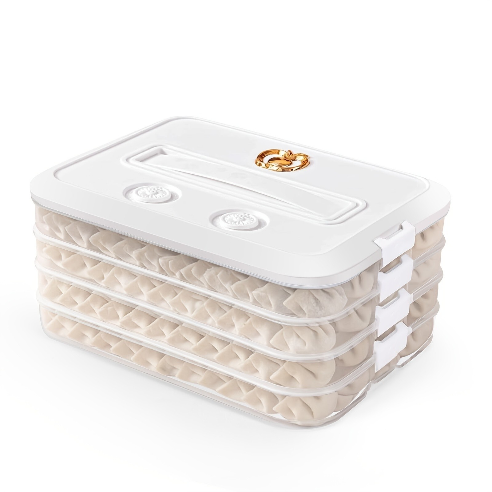 WIEZ 4-Piece Stackable Food Storage Container Set – Airtight Freezer-Safe Organisers with 4-Layer Design